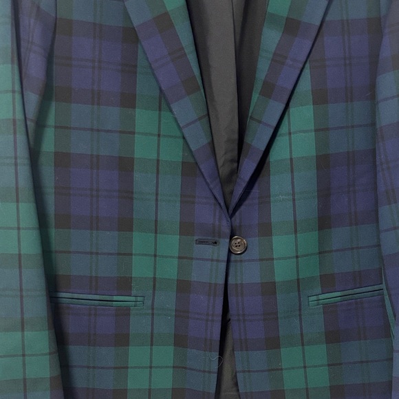 J. Crew Women's Plaid Blazer in Navy and Green NWOT - Picture 3 of 6